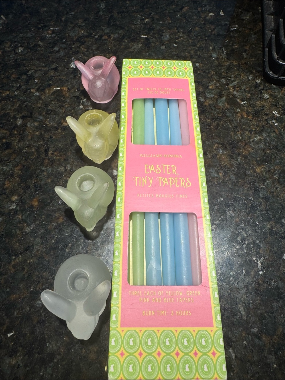 Williams Sonoma Easter Candles and Bunny Holders
